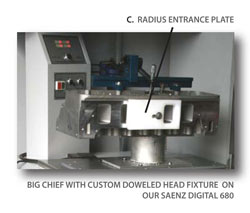 Machined radius entrance plates racing clylinder head porting
